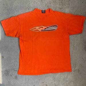 Vintage 90s Harley Davidson Orange Flame Biker Graphic T Shirt